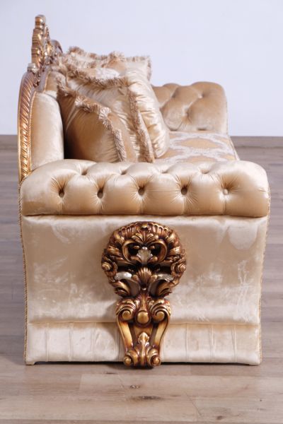 European Furniture - Emperador II Luxury Loveseat in Antique Brown - Blended Silver and Gold - 42038-L - GreatFurnitureDeal