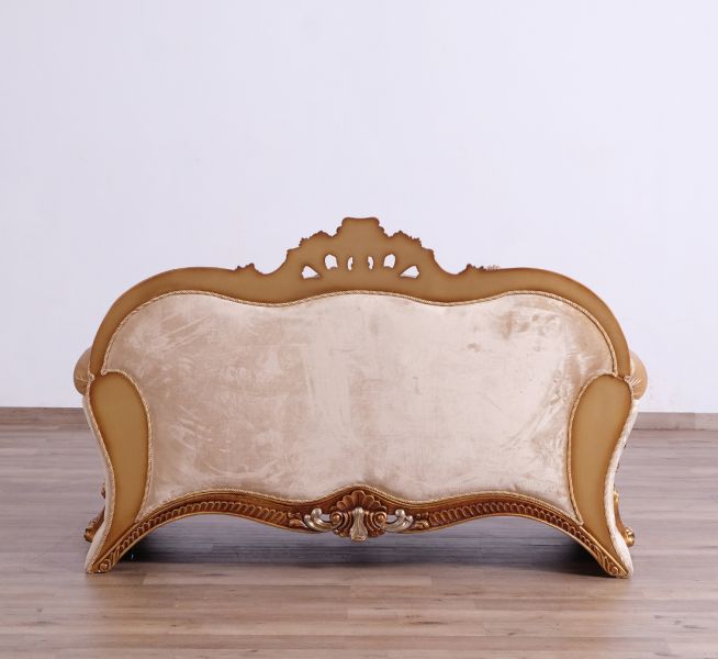 European Furniture - Emperador II Luxury Loveseat in Antique Brown - Blended Silver and Gold - 42038-L - GreatFurnitureDeal