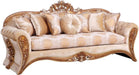 European Furniture - Emperador II Luxury Sofa in Antique Brown - Blended Silver and Gold- 42038-S - GreatFurnitureDeal