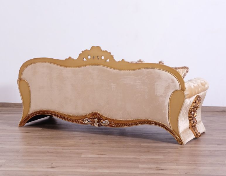 European Furniture - Emperador II Luxury Sofa in Antique Brown - Blended Silver and Gold- 42038-S - GreatFurnitureDeal