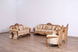 European Furniture - Emperador II Luxury Sofa in Antique Brown - Blended Silver and Gold- 42038-S - GreatFurnitureDeal