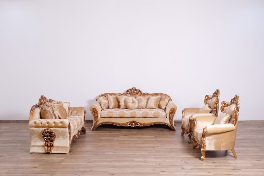 European Furniture - Emperador II Luxury Chair in Antique Brown - Blended Silver and Gold - 42038-C - GreatFurnitureDeal