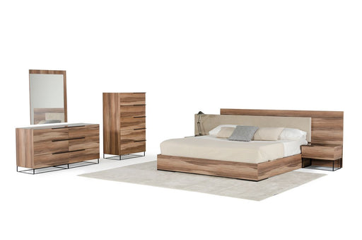 VIG Furniture - Nova Domus Matteo Italian Modern Walnut & Fabric Eastern King Bedroom Set - VGACMATTEO-SET-EK - GreatFurnitureDeal