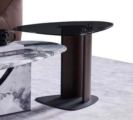 American Eagle Furniture - ET-J983 Glass & Metal End Table - ET-J983