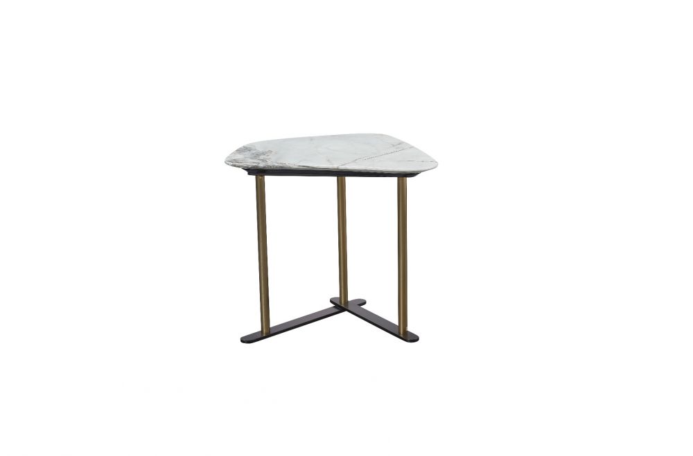 American Eagle Furniture - ET-Y303 Faux Marble & Metal End Table - ET-Y303