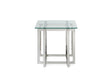 VIG Furniture - Modrest Valiant Modern Glass & Stainless Steel End Table - VGVCET856 - GreatFurnitureDeal