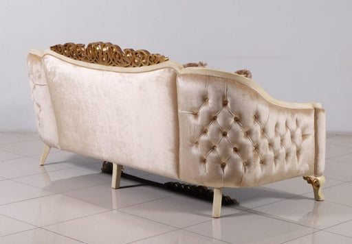 European Furniture - Angelica Sofa in Beige & Gold - 45350-S - GreatFurnitureDeal