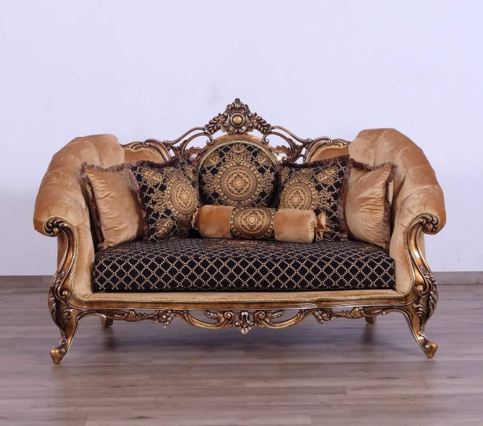European Furniture - Rosella Luxury Loveseat in Parisian Bronze - 44697-L - GreatFurnitureDeal