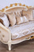 European Furniture - Valentine II Luxury Loveseat in Beige With Dark Gold Leafs - 45012-L - GreatFurnitureDeal