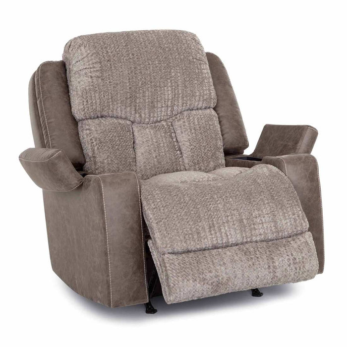 Franklin Furniture - 652 Denali Power Rocker Recliner in Euphoria Smoke and Boswell Dove - 6552-SMOKE - GreatFurnitureDeal