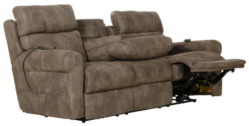 Catnapper - Tranquility Power Headrest Power Lay Flat Sofa w/CR3 Heat/Massage/Lumbar in Pewter - 63015 - GreatFurnitureDeal