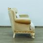 European Furniture - Fantasia Chair in Antique Beige - Dark Gold Leaf - 40015-C - GreatFurnitureDeal