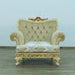European Furniture - Fantasia Chair in Antique Beige - Dark Gold Leaf - 40015-C - GreatFurnitureDeal