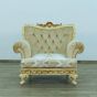 European Furniture - Fantasia Chair in Antique Beige - Dark Gold Leaf - 40015-C - GreatFurnitureDeal