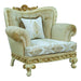 European Furniture - Fantasia Chair in Antique Beige - Dark Gold Leaf - 40015-C - GreatFurnitureDeal