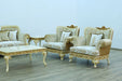 European Furniture - Fantasia Chair in Antique Beige - Dark Gold Leaf - 40015-C - GreatFurnitureDeal
