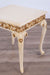 European Furniture - Fantasia Side Table - Antique Beige - Dark Gold Leaf - 40017-ET - GreatFurnitureDeal