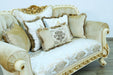 European Furniture - Fantasia Loveseat in Antique Beige- Dark Gold - 40015-L - GreatFurnitureDeal