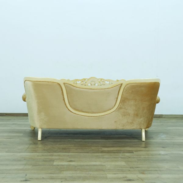 European Furniture - Fantasia Sofa in Antique Beige - Dark Gold Leaf - 40015-S - GreatFurnitureDeal