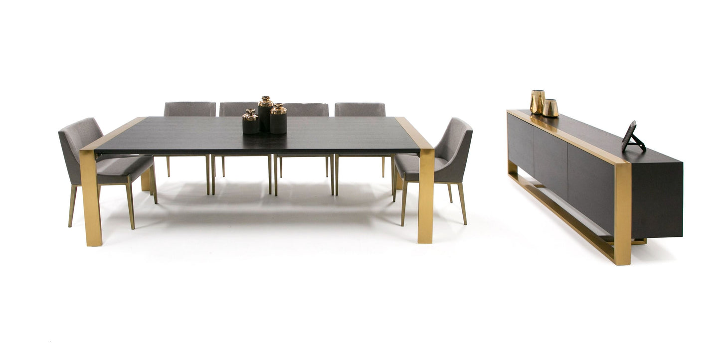 VIG Furniture - Modrest Fauna Modern Wenge and Brass Dining Table - VGBB-BN-2T-WB-DT