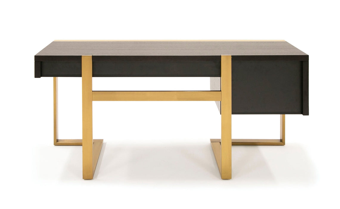 VIG Furniture - Modrest Modern Fauna Wenge and Brass Desk - VGBB-BN-2DK-DWB-DESK