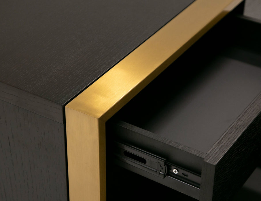 VIG Furniture - Modrest Modern Fauna Wenge and Brass Desk - VGBB-BN-2DK-DWB-DESK - GreatFurnitureDeal