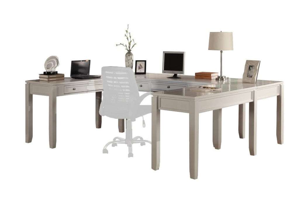 Parker House - Boca 5 Piece U Shape Desk in Cottage White - BOC-5PC-UDESK - GreatFurnitureDeal