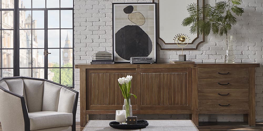 Bramble - Finsbury Sideboard w/ Sliding Doors - BR-76519 - GreatFurnitureDeal