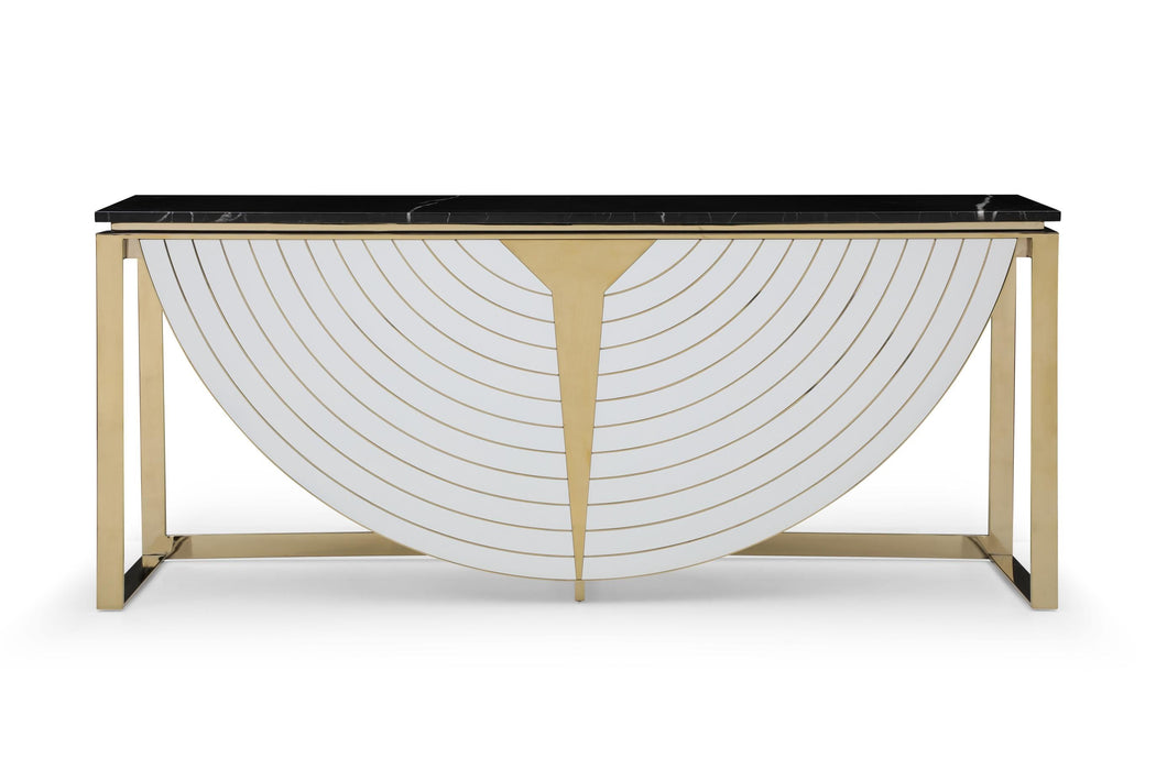 VIG Furniture - Modrest Flavio Gold Marble Console Table - VGVCK1896-WHT-CT - GreatFurnitureDeal