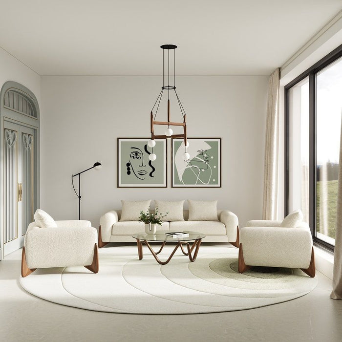VIG Furniture - Modrest Fleury Contemporary Cream Fabric and Walnut Sofa - VGCS-21073-SO - GreatFurnitureDeal