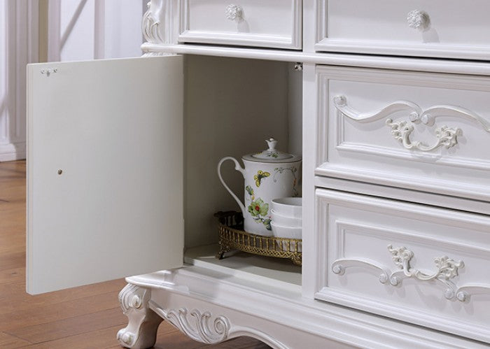 Furniture of America - Manzanita Hutch & Buffet in White - FM3261WH-HB-SET - GreatFurnitureDeal