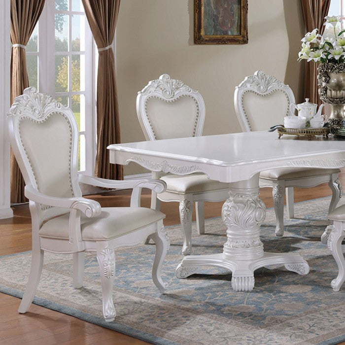 Furniture of America - Manzanita 10 Piece Dining Table Set in White - FM3261WH-T-TABLE-10SET - GreatFurnitureDeal