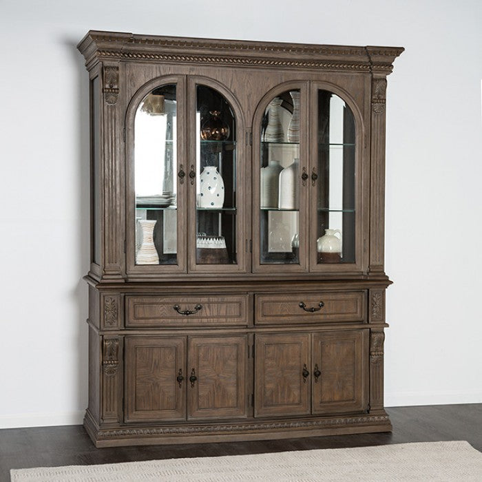 Furniture of America - Seven Hutch & Buffet in Weathered Oak - FM3418AK-HB-SET - GreatFurnitureDeal