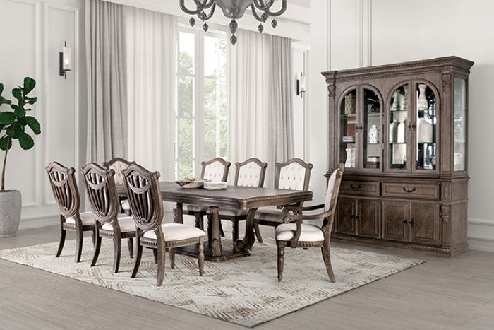 Furniture of America - Seven 10 Piece Dining Table Set in Weathered Oak -FM3418AK-T-TABLE-10SET - GreatFurnitureDeal