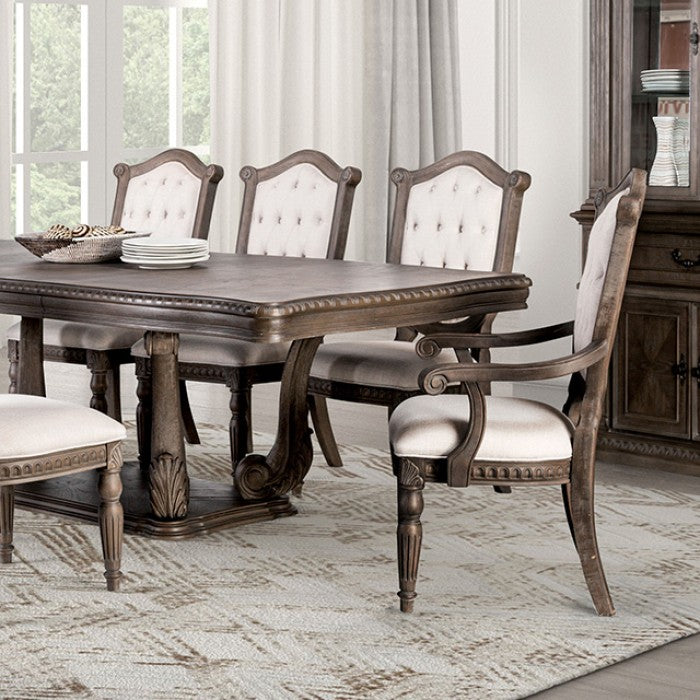 Furniture of America - Seven 10 Piece Dining Table Set in Weathered Oak -FM3418AK-T-TABLE-10SET - GreatFurnitureDeal