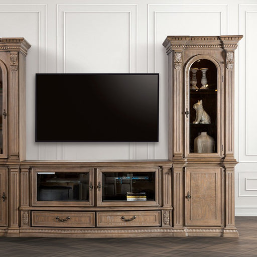 Furniture of America - Seven Entertainment Center in Weathered Oak - FM5418AK-TV-SET - GreatFurnitureDeal