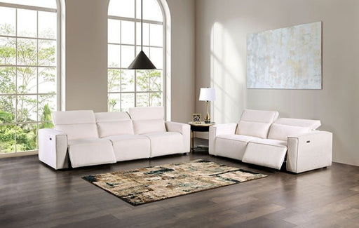 Furniture of America - Treharris 2 Piece Power Sofa Set in White - FM62002WH-SF-PM-2SET - GreatFurnitureDeal