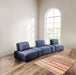 Furniture of America - Stavanger Curved 3-Seater in Blue - FM63001BL-G - GreatFurnitureDeal