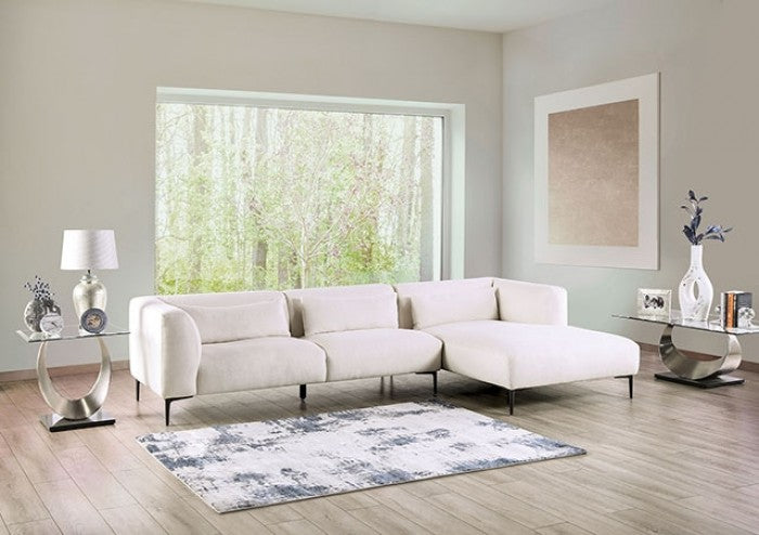 Furniture of America - Paderborn Sectional Right Chaise in Ivory - FM63002WH-SECT-R