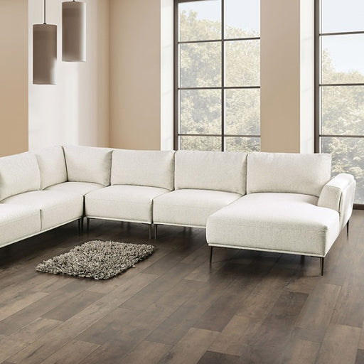 Furniture of America - Gladbach J-Shaped Sectional in Beige - FM63007BG-SECT-J - GreatFurnitureDeal