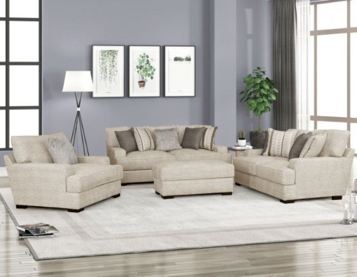 Furniture of America - Ardenfold 3 Piece Living Room Set in Beige - FM64201BG-SF-3SET