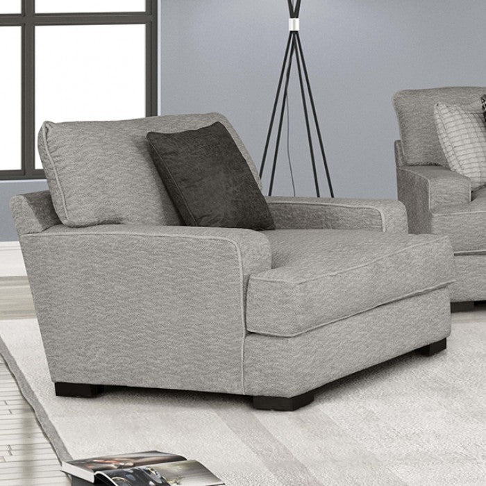 Furniture of America - Ardenfold Chair with Ottoman in Gray - FM64201GY-CH-OT