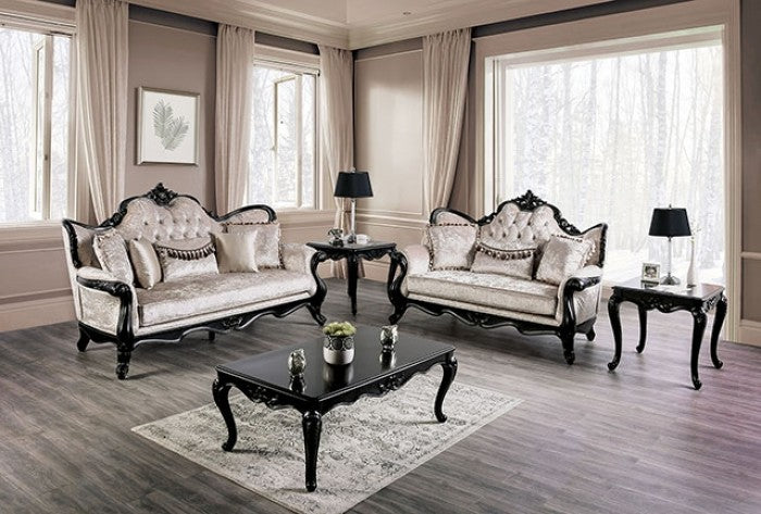 Furniture of America - Acapulco Sofa in Off-White/Black - FM65001ES-SF