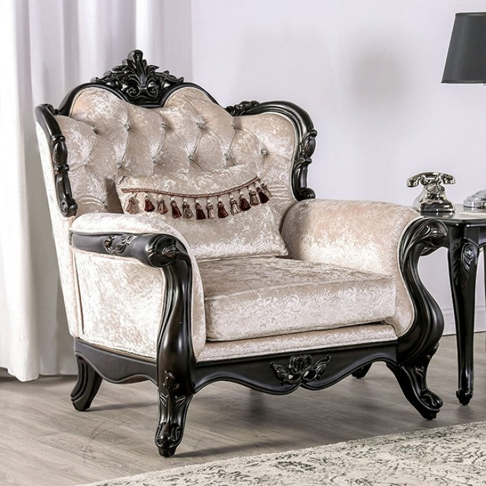 Furniture of America - Acapulco Chair in Off-White/Black - FM65001ES-CH - GreatFurnitureDeal