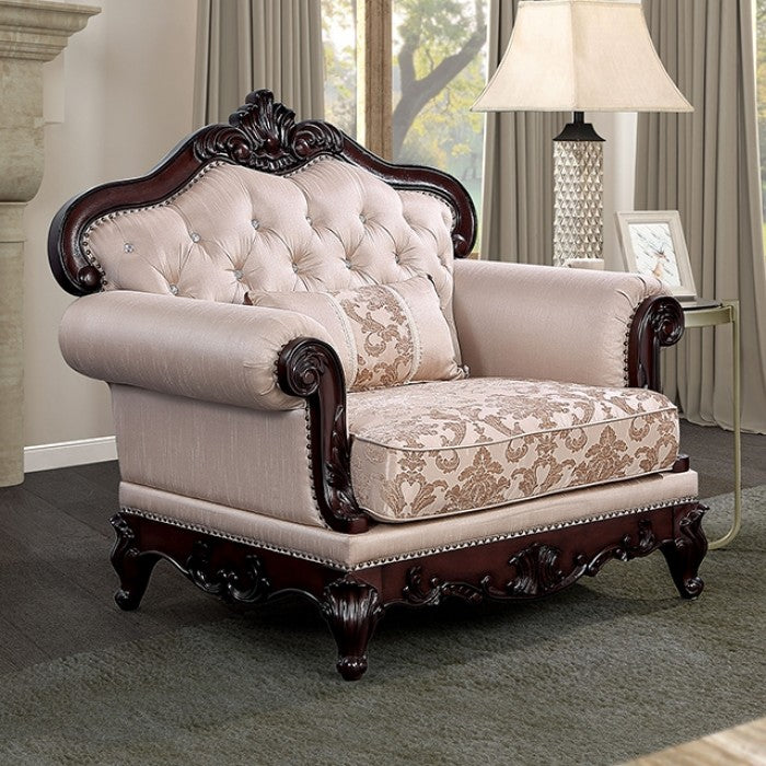 Furniture of America - Veracruz Chair in Dark Cherry/Light Brown - FM65002BR-CH - GreatFurnitureDeal