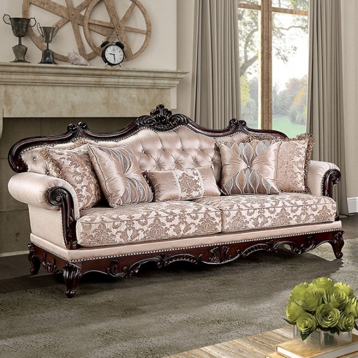 Furniture of America - Veracruz Sofa in Dark Cherry/Light Brown - FM65002BR-SF