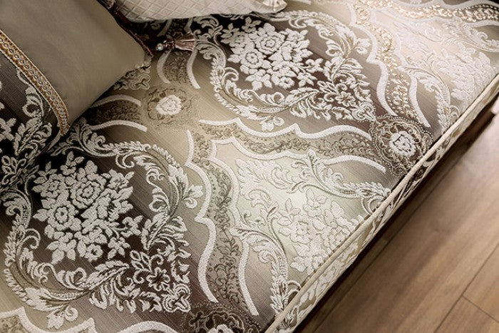 Furniture of America - Yucatan Accent Chair in Dark Cherry/Beige - FM65004BG-CH-PK - GreatFurnitureDeal