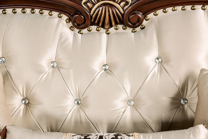 Furniture of America - Yucatan Accent Chair in Dark Cherry/Beige - FM65004BG-CH-PK - GreatFurnitureDeal