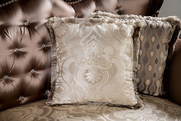 Furniture of America - Albacete Loveseat in Dark Cherry/Brown - FM65006BR-LV - GreatFurnitureDeal