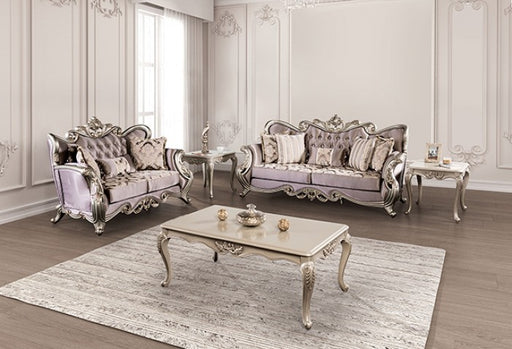 Furniture of America - Albacete 2 Piece Living Room Set in Champagne/Purple - FM65006PR-SF-2SET - GreatFurnitureDeal